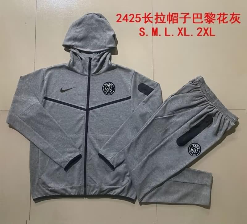 Thailand Quality(AAA) 23/24 Paris St Germain Grey Soccer Tracksuit 02