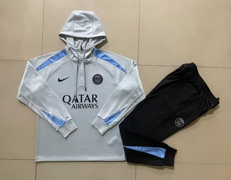 Thailand Quality(AAA) 23/24 Paris St Germain Grey Soccer Tracksuit 03