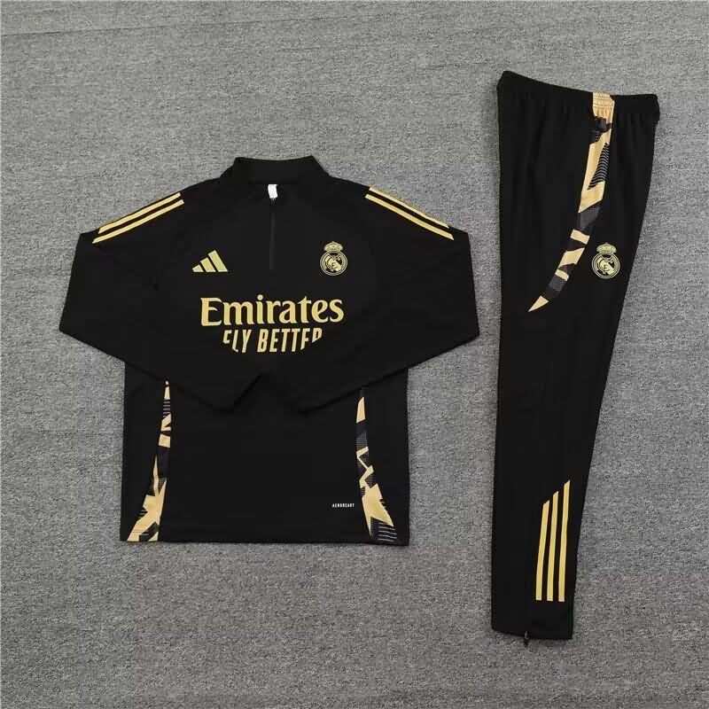 Thailand Quality(AAA) 23/24 Real Madrid Black Soccer Tracksuit 05