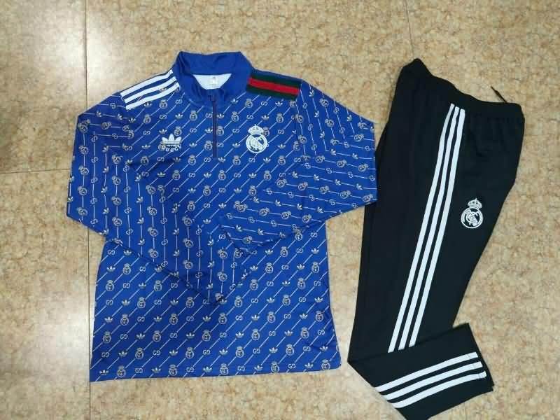 Thailand Quality(AAA) 23/24 Real Madrid Blue Soccer Tracksuit 04