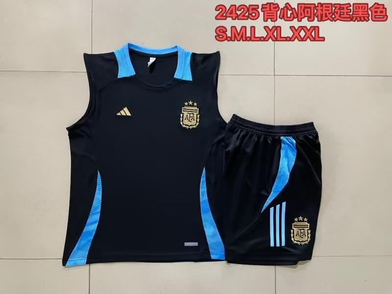 Thailand Quality(AAA) 2024 Argentina Black Soccer Training Sets 02