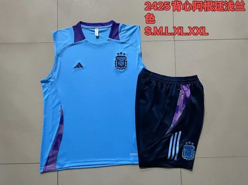 Thailand Quality(AAA) 2024 Argentina Blue Soccer Training Sets 02