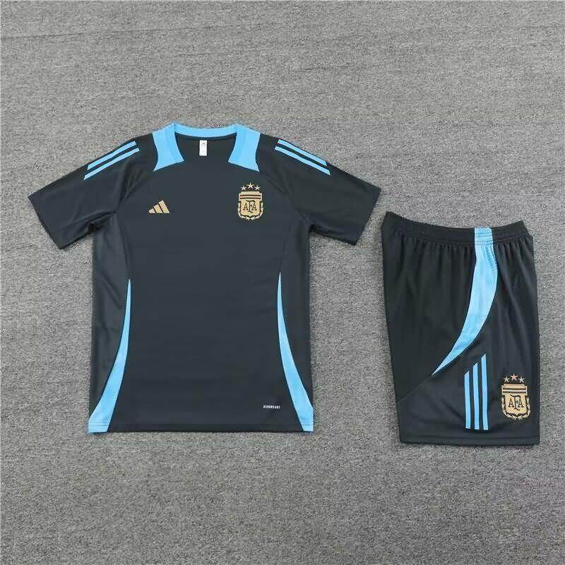 Thailand Quality(AAA) 2024 Argentina Grey Soccer Training Sets 02