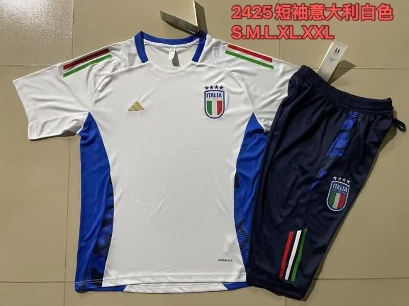 Thailand Quality(AAA) 2024 Italy White Soccer Training Sets 04