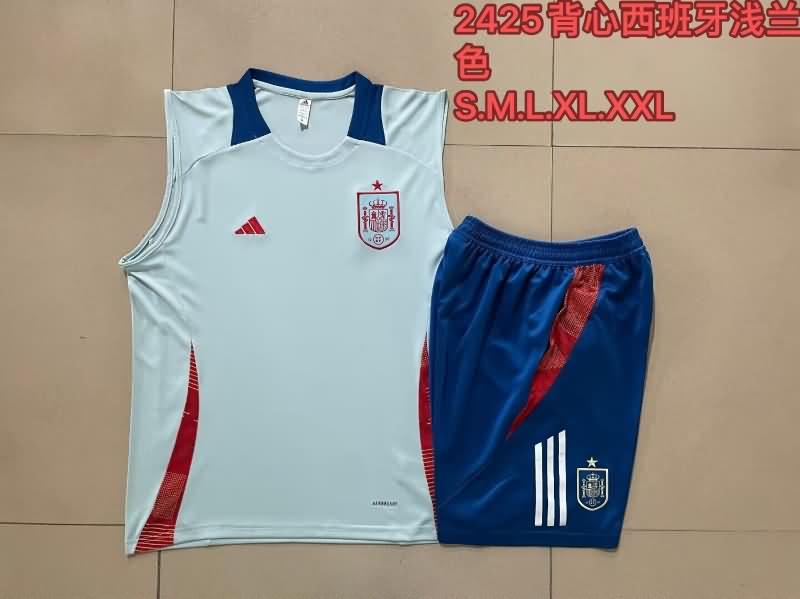 Thailand Quality(AAA) 2024 Spain Light Blue Soccer Training Sets 02