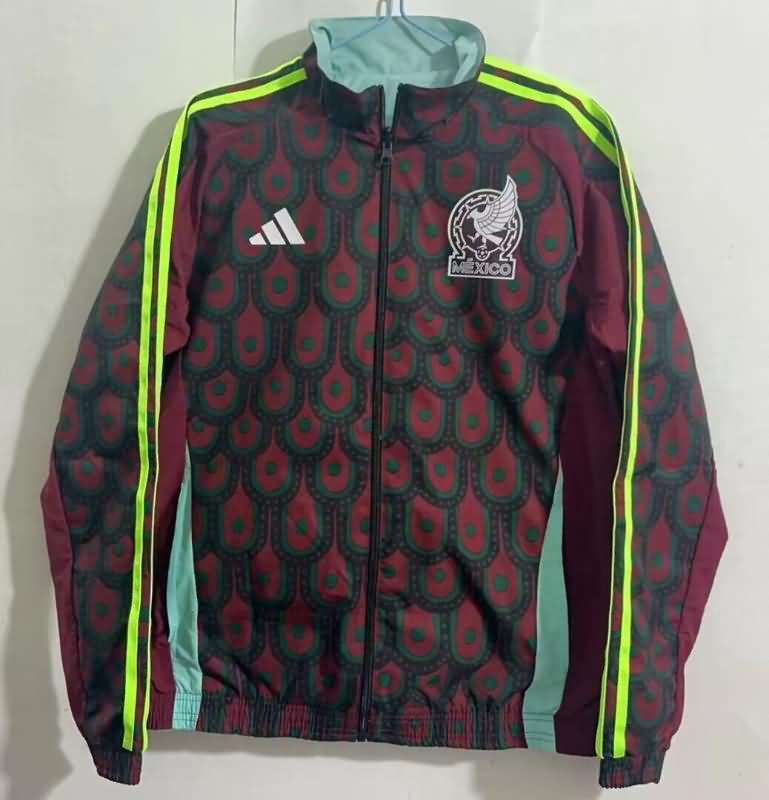 Thailand Quality(AAA) 2024 Mexico Red Green Reversible Soccer Windbreaker