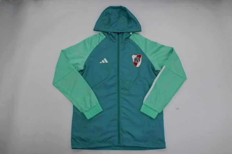 Thailand Quality(AAA) 2023 River Plate Green Soccer Windbreaker