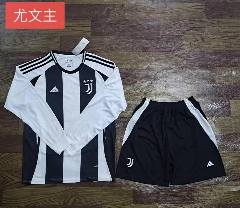 24/25 Juventus Home Long Sleeve Soccer Jersey