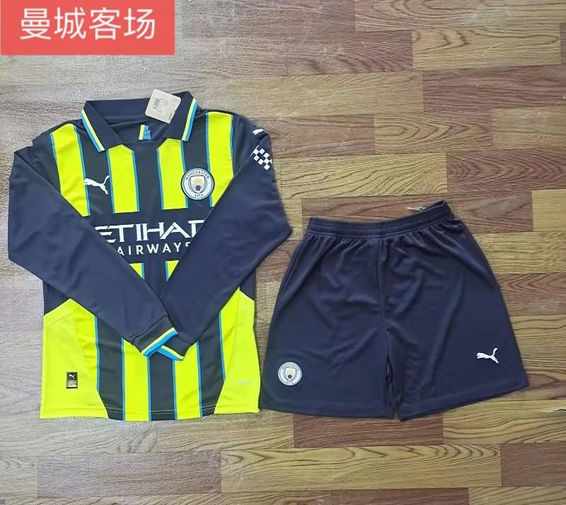 24/25 Manchester City Away Long Sleeve Soccer Jersey