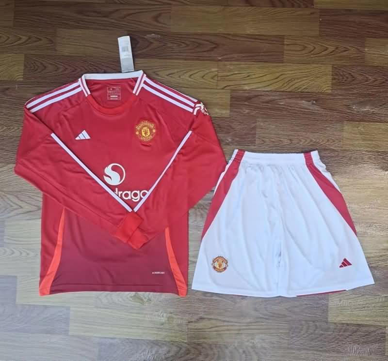 24/25 Manchester United Home Long Sleeve Soccer Jersey