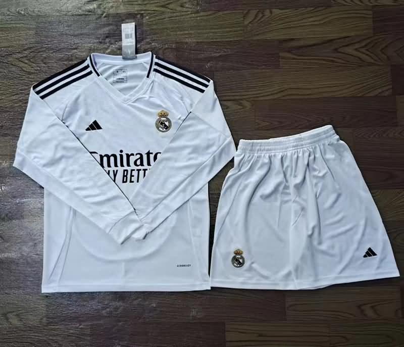 24/25 Real Madrid Home Long Sleeve Soccer Jersey