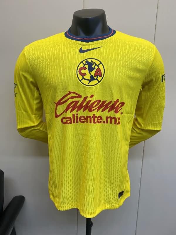 Thailand Quality(AAA) 24/25 Club America Home Long Sleeve Soccer Jersey (Player)