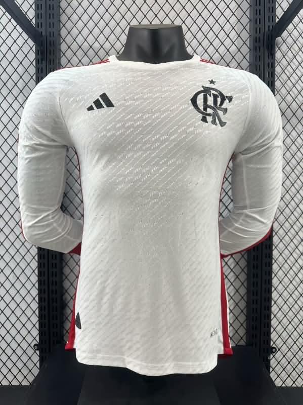 Thailand Quality(AAA) 2024 Flamengo Away Long Sleeve Soccer Jersey(Player)