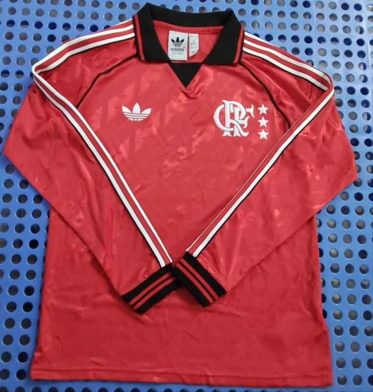 Thailand Quality(AAA) 2024 Flamengo Red Long Sleeve Soccer Jersey