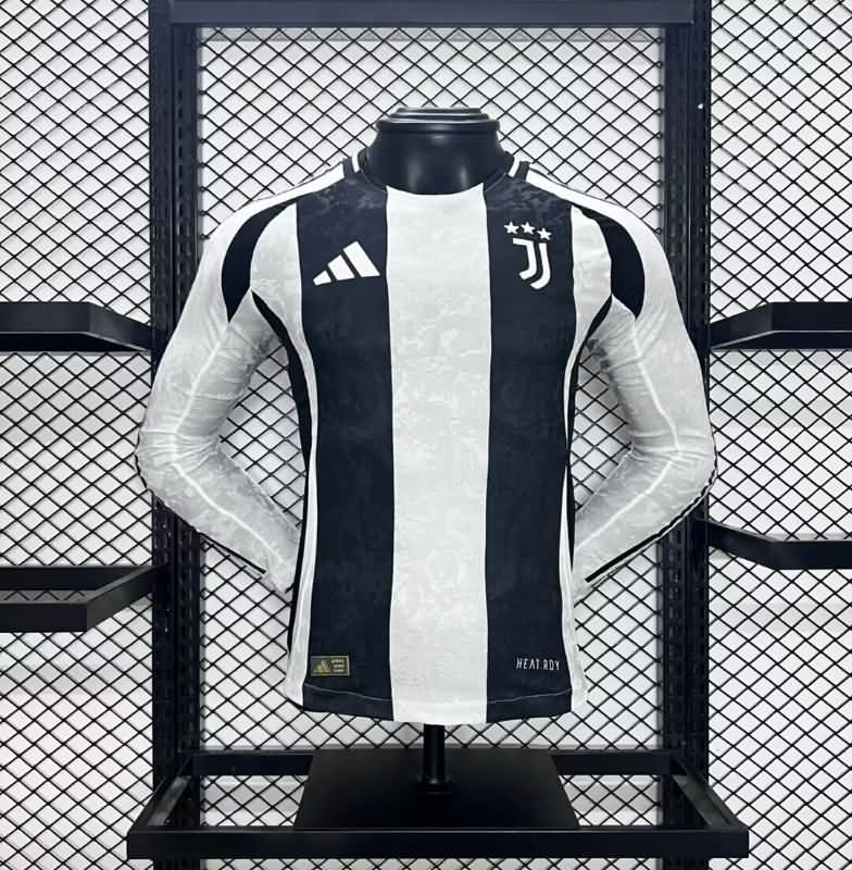 Thailand Quality(AAA) 24/25 Juventus Home Long Sleeve Soccer Jersey (Player)