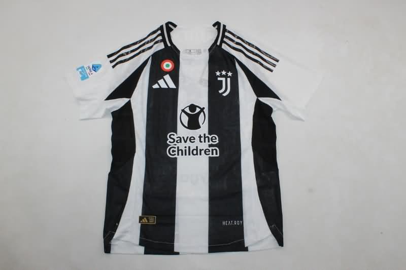 Thailand Quality(AAA) 24/25 Juventus Home Soccer Jersey Sponsor