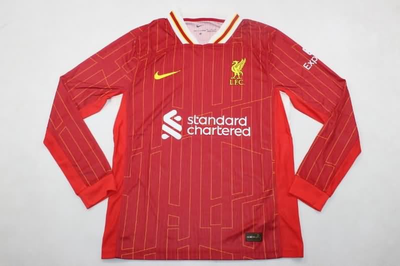 Thailand Quality(AAA) 24/25 Liverpool Home Long Sleeve Soccer Jersey (Player)