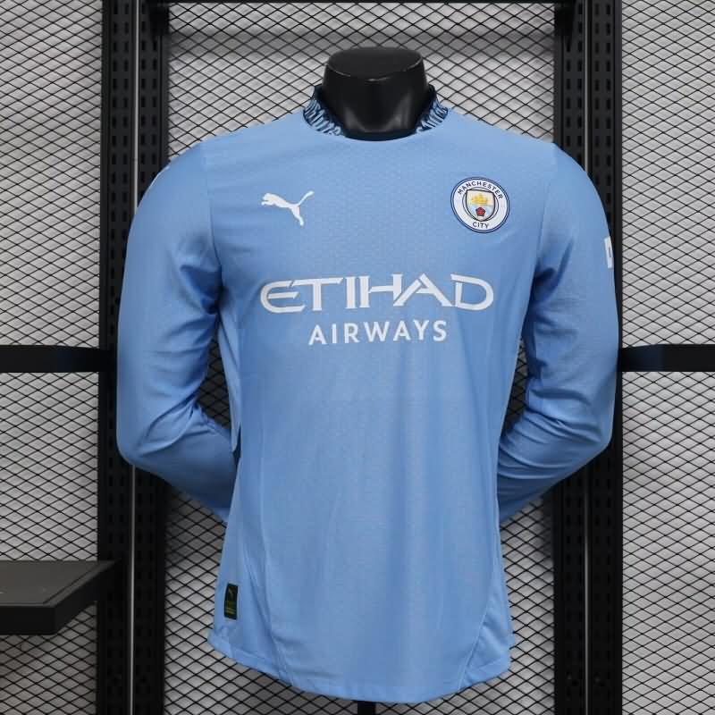 Thailand Quality(AAA) 24/25 Manchester City Home Long Sleeve Soccer Jersey (Player)
