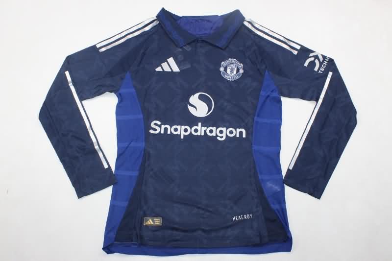 Thailand Quality(AAA) 24/25 Manchester United Away Long Sleeve Soccer Jersey (Player)