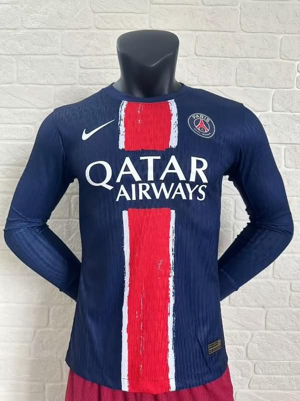 Thailand Quality(AAA) 24/25 Paris St Germain Home Long Sleeve Soccer Jersey (Player)