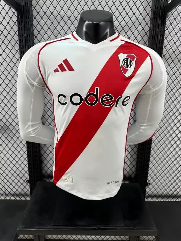 Thailand Quality(AAA) 2024 River Plate Home Long Sleeve Soccer Jersey (Player)