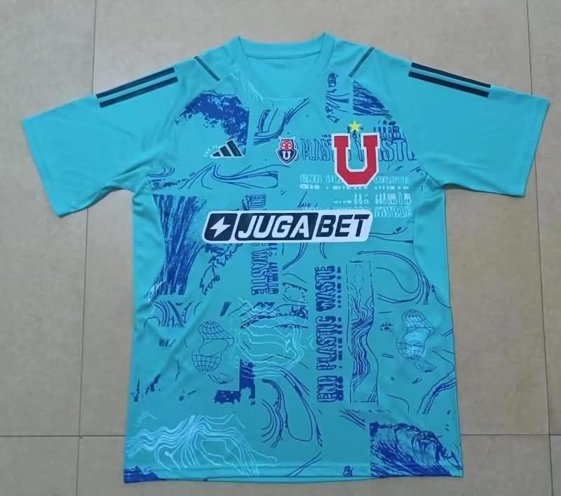 Thailand Quality(AAA) 2024 Universidad Chile Goalkeeper Blue Soccer Jersey