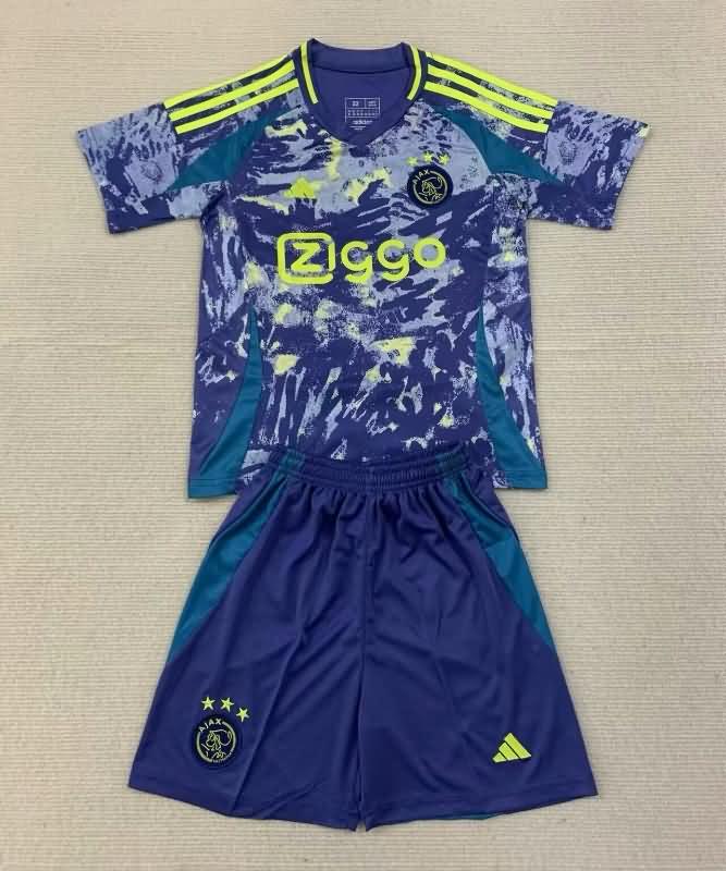 24/25 Ajax Away Kids Soccer Jersey And Shorts