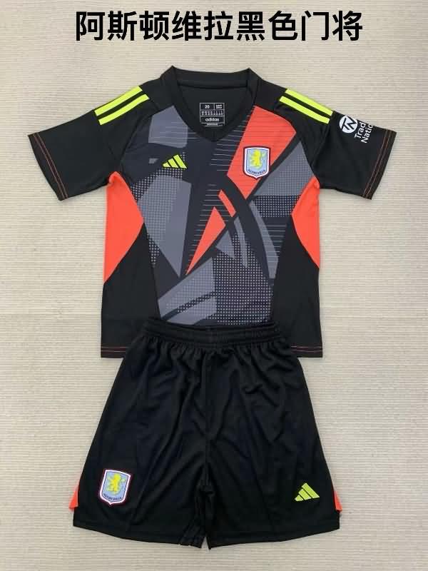 24/25 Aston Villa Goalkeeper Black Kids Soccer Jersey And Shorts