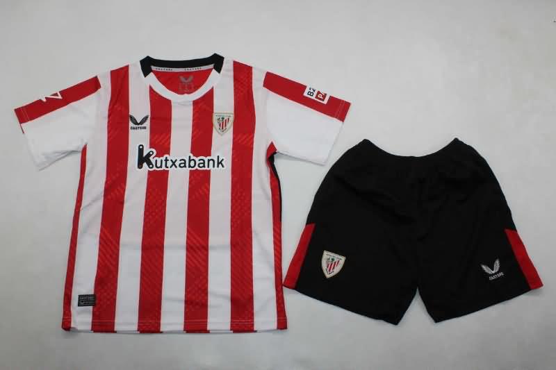 24/25 Athletic Bilbao Home Kids Soccer Jersey And Shorts