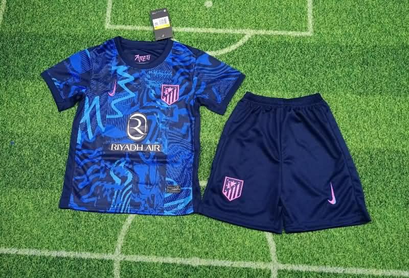 24/25 Atletico Madrid Third Kids Soccer Jersey And Shorts