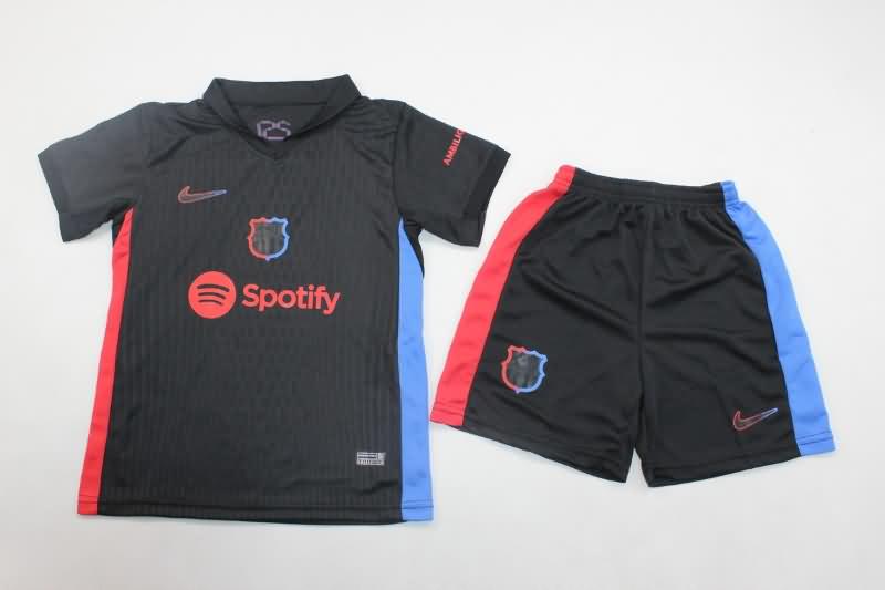 24/25 Barcelona Away Kids Soccer Jersey And Shorts Leaked