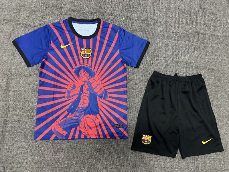 24/25 Barcelona Special Kids Soccer Jersey And Shorts