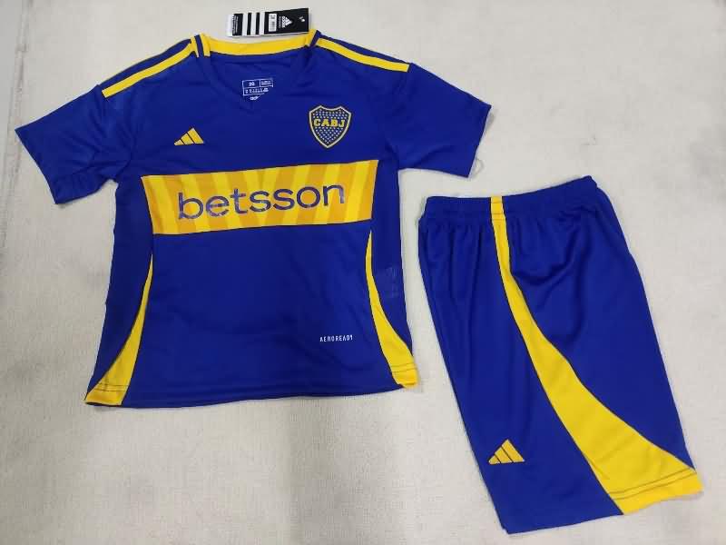 24/25 Boca Juniors Home Kids Soccer Jersey And Shorts