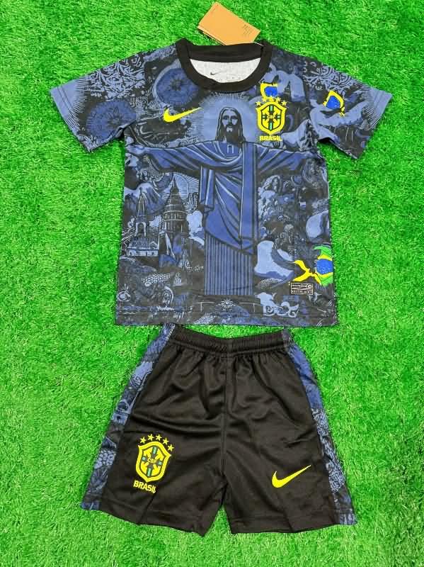 2024 Brazil Copa America Special Kids Soccer Jersey And Shorts 02
