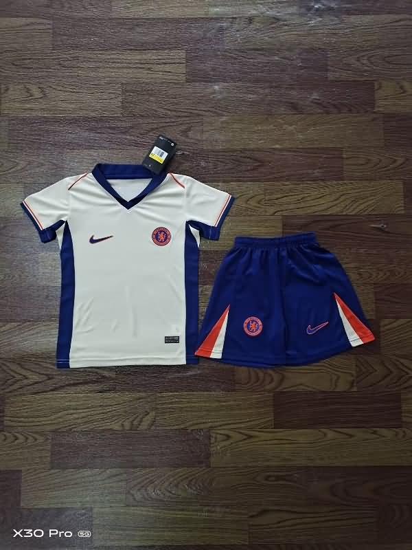 24/25 Chelsea Away Kids Soccer Jersey And Shorts Leaked