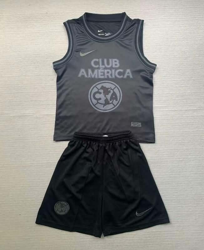 2024 Club America Black Vest Kids Soccer Jersey And Shorts