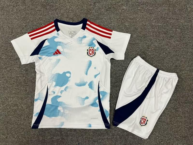 2024 Costa Rica Copa America Away Kids Soccer Jersey And Shorts