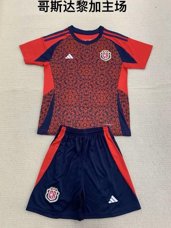 2024 Costa Rica Copa America Home Kids Soccer Jersey And Shorts