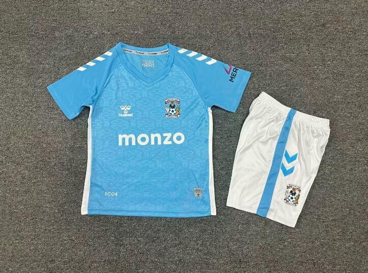 24/25 Coventry City Home Kids Soccer Jersey And Shorts