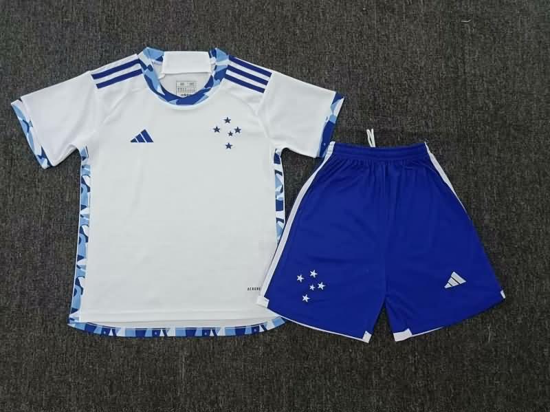 2024 Cruzeiro Away Kids Soccer Jersey And Shorts