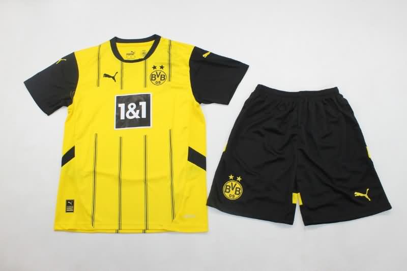 24/25 Dortmund Home Kids Soccer Jersey And Shorts