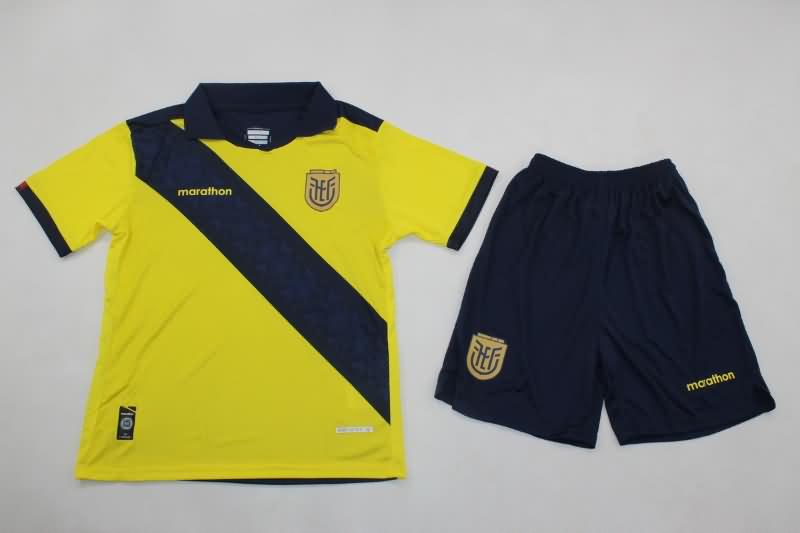 2024 Ecuador Copa America Home Kids Soccer Jersey And Shorts
