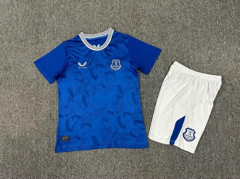 24/25 Everton Home Kids Soccer Jersey And Shorts