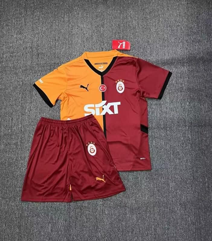 24/25 Galatasaray Home Kids Soccer Jersey And Shorts