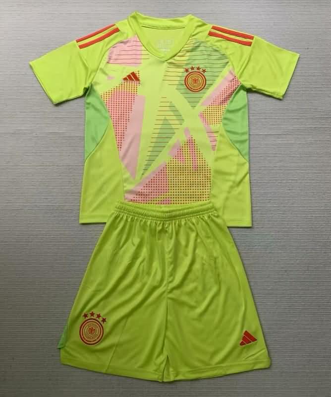 2024 Germany Goalkeeper Yellow Kids Soccer Jersey And Shorts