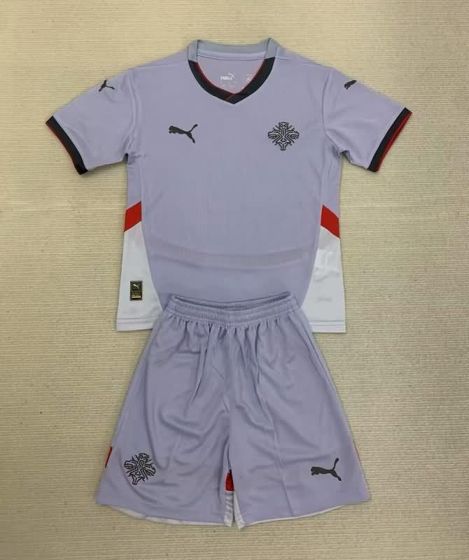 2024 Iceland Away Kids Soccer Jersey And Shorts