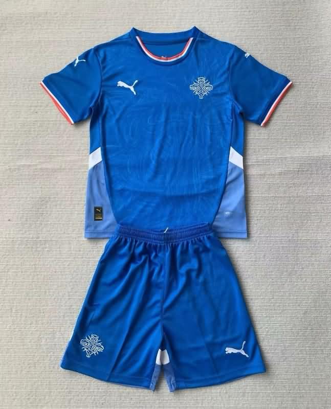 2024 Iceland Home Kids Soccer Jersey And Shorts