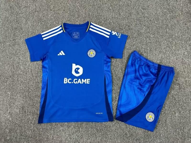 24/25 Leicester City Home Kids Soccer Jersey And Shorts