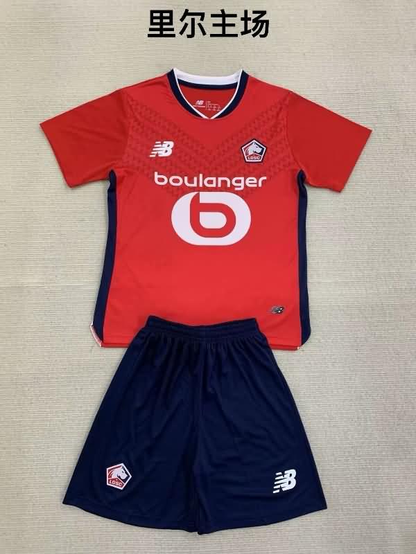 24/25 Lille Home Kids Soccer Jersey And Shorts