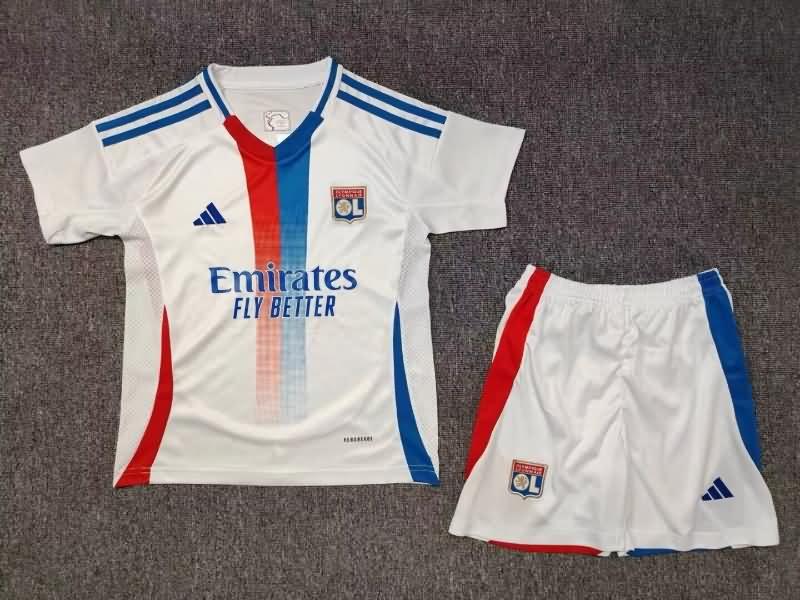 24/25 Lyon Home Kids Soccer Jersey And Shorts